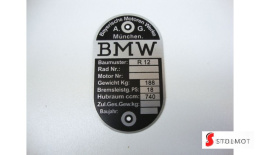 BMW R 12 TABLICZKA ZNAMIONOWA