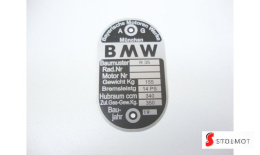 BMW R 35 TABLICZKA ZNAMIONOWA
